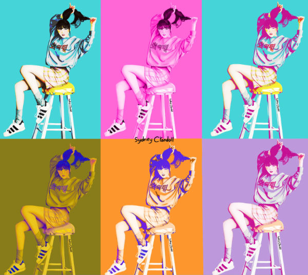 Asian Girl On A Stool